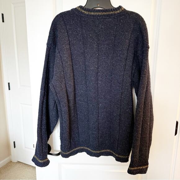 ALPS Vintage Wool Grandpa Casual Crew Neck Slouchy Oversize Relaxed Sweater - Picture 4 of 4